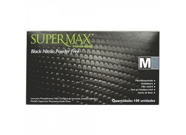 Luva Nitrilo Procedimento Black M  100un