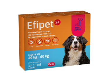 Efipet 3+ Ibasa 10ml - Antiparasitário Externo para Cães de 40kg a 60kg