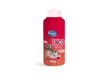 Talco Banho Seco Genial Pet Morango  100g