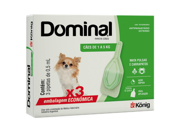 DOMINAL PIPETA X 3 CAES 0,6  ATE 5 KG (0,5 ML) KON