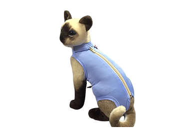 Roupa protetora e pós-cirúrgica para gato unissex dry light cor azul Ibasa tamanho 0  1un