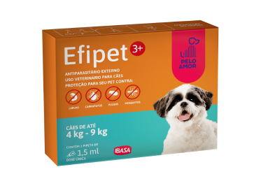 Efipet 3+ Ibasa 1,5ml - Antiparasitário Externo para Cães de 4kg a 9kg