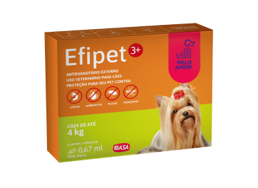 Efipet 3+ Ibasa 0,67ml - Antiparasitário Externo para Cães de até 4kg