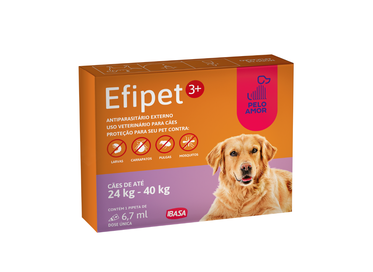 Efipet 3+ Ibasa 6,7ml - Antiparasitário Externo para Cães de 24kg a 40kg