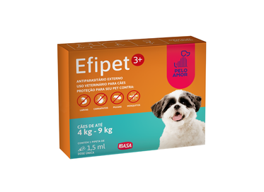 Efipet 3+ Ibasa 1,5ml - Antiparasitário Externo para Cães de 4kg a 9kg