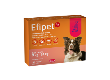 Efipet 3+ Ibasa 4ml - Antiparasitário Externo para Cães de 9kg a 24kg