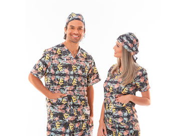 Scrub Calca Unissex Cao Preto e Amarelo GG  1un