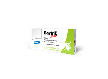 BAYTRIL FLAVOUR 15MG 57X10CP CAES/GATOS ELANCO PET